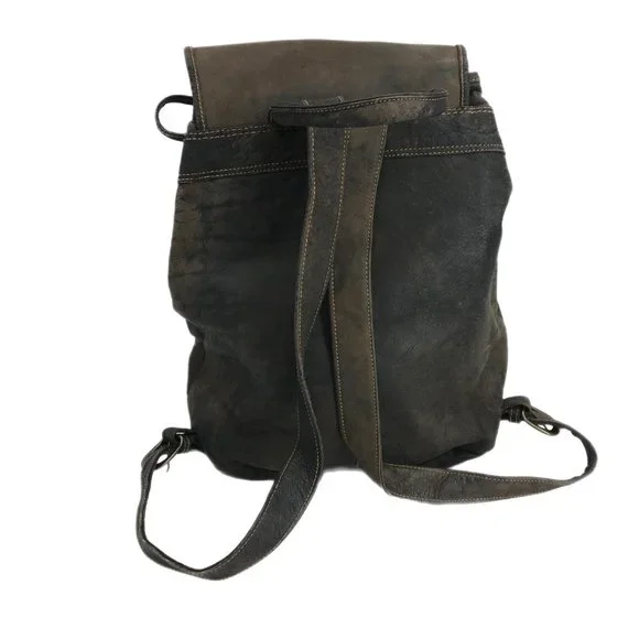 Backpack Large Handcrafted Rucksack Brown Thick Leather ALL THE PRETTY HORSES - Picture 2 of 10